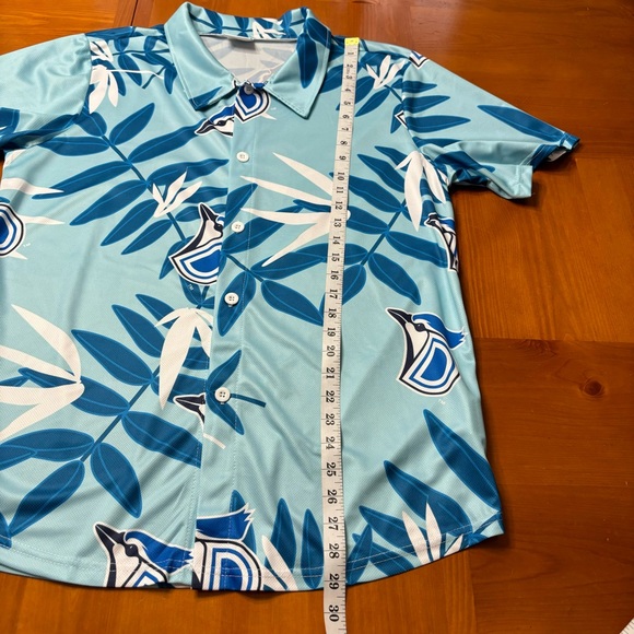 BDA Sports Dunedin Blue Jays Hawaiian Short Sleeve Button Down Shirt Size Large - Picture 11 of 11